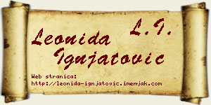 Leonida Ignjatović vizit kartica